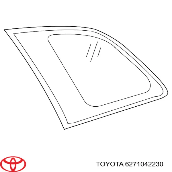6271042230 Toyota Vidro de carroçaria (da seção de bagagem) direito