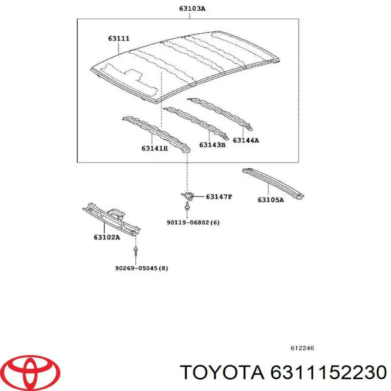 Крыша Toyota 6311152230