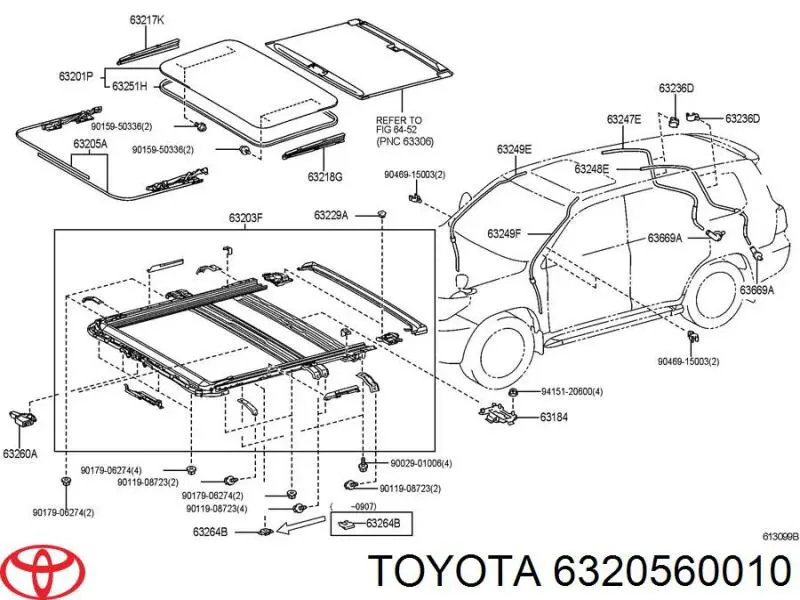 6320560010 Toyota трос люка крыши