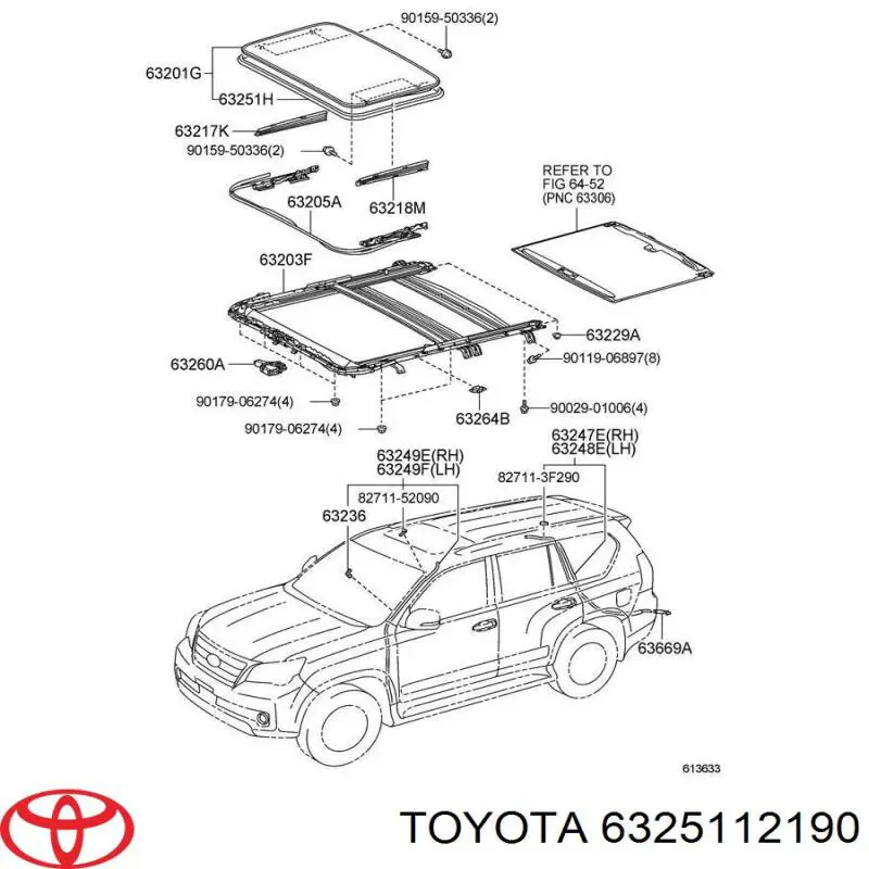 Уплотнитель люка крыши Toyota 6325112190 цена, от 63.91 USD