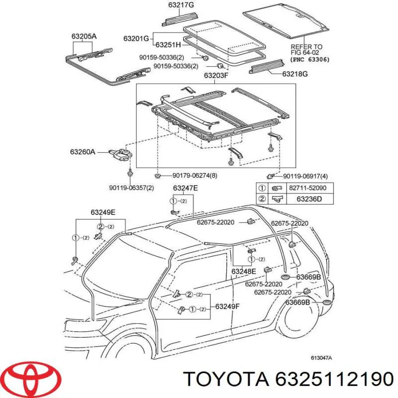 6325112190 Toyota Уплотнитель люка крыши