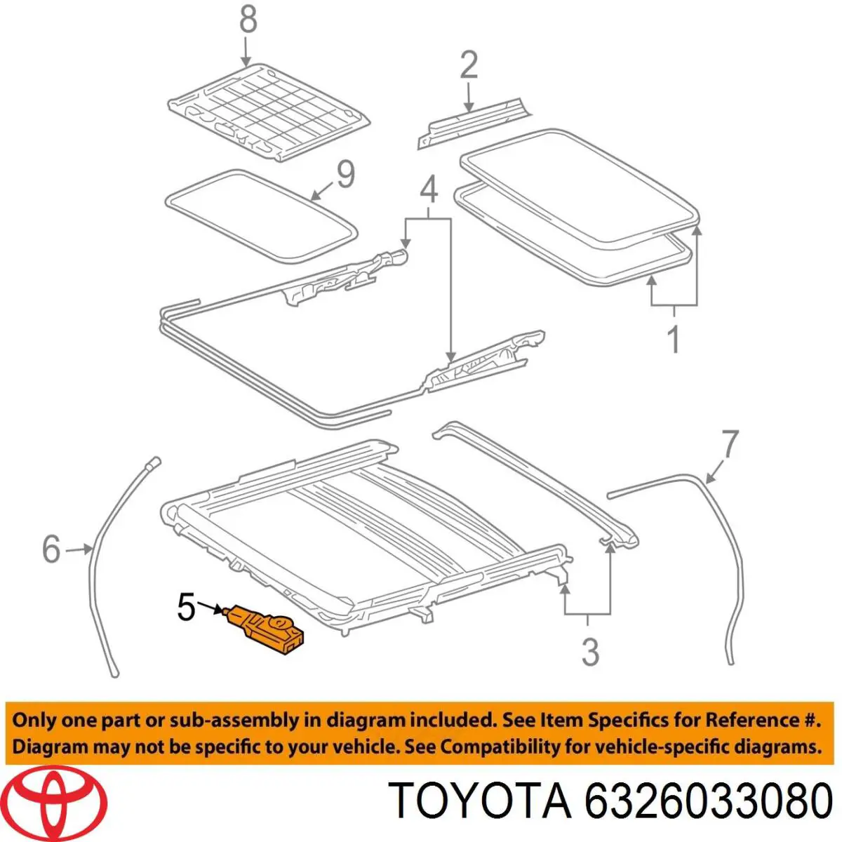 Мотор привода люка Toyota 6326033080 цена, от 222.96 USD