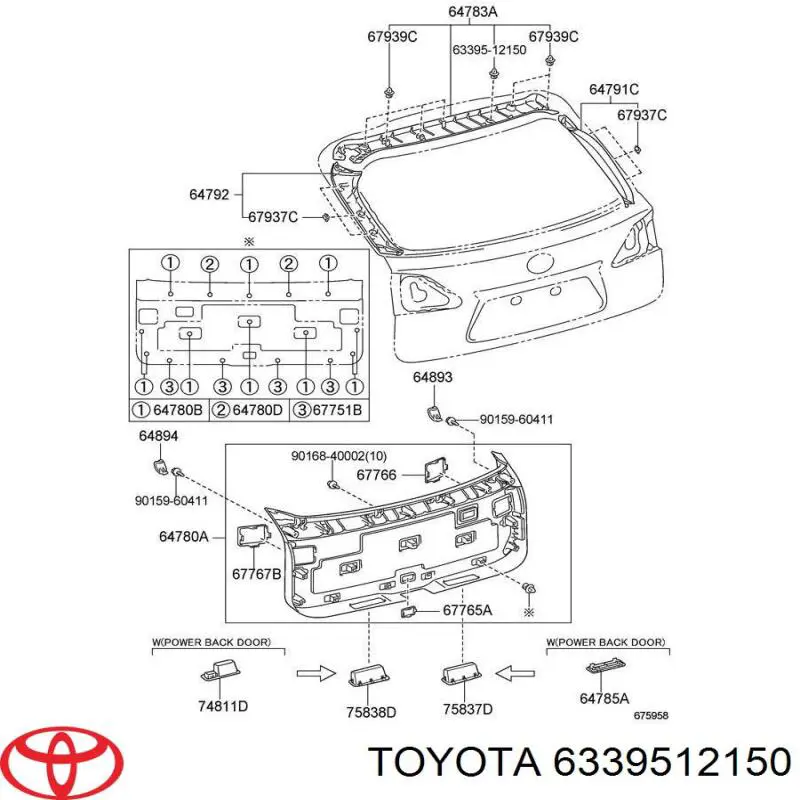 Пистон (клип) крепления обшивки двери Toyota 6339512150