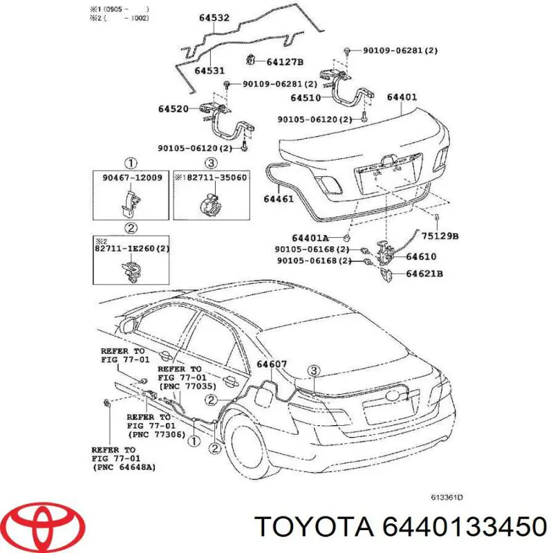 6440133451 Toyota крышка багажника