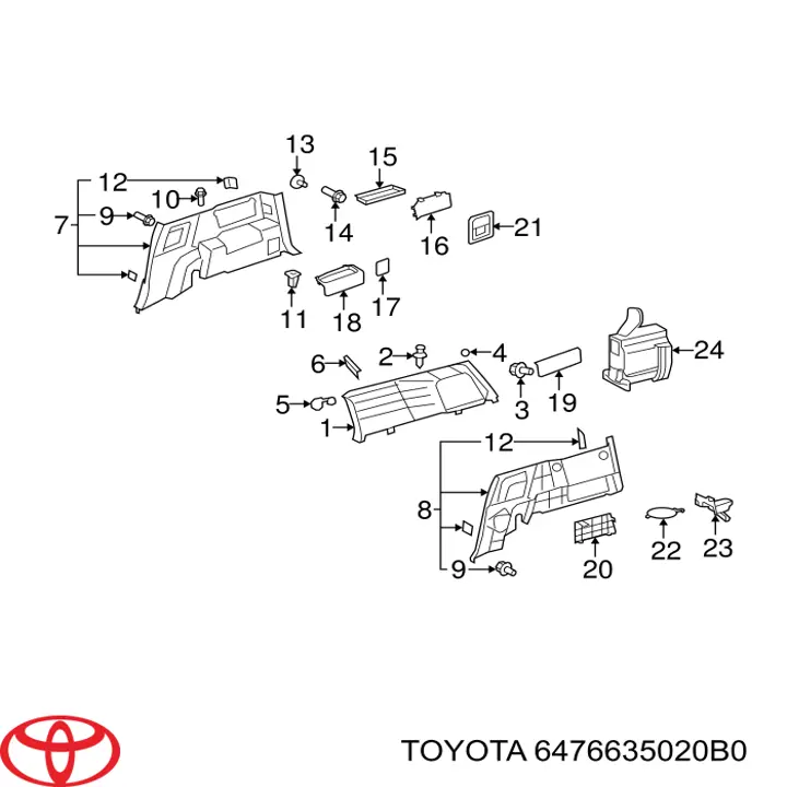  Toyota 6476635020B0 цена, от 40.40 USD