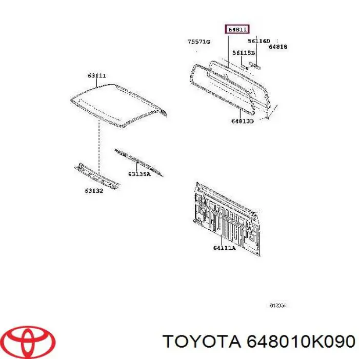  Стекло заднее Toyota Hilux 