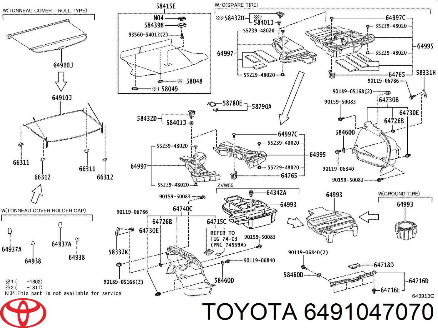 Шторка багажного отсека Toyota 6491047070 цена, от 101.58 USD
