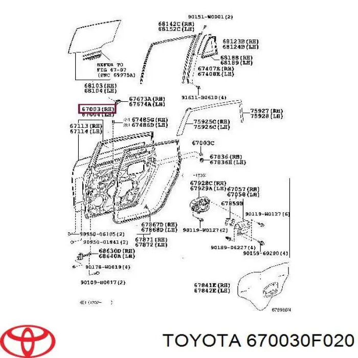 Купить 670030F020 Toyota Дверь задняя в сборе