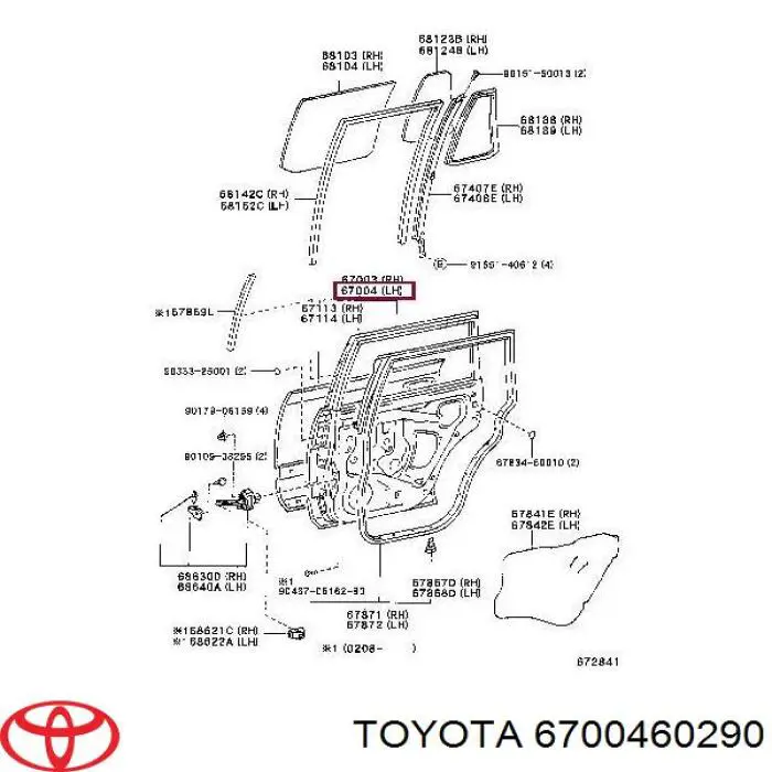 Задняя левая дверь Тойота Ланд Крузер 100 (Toyota Land Cruiser)