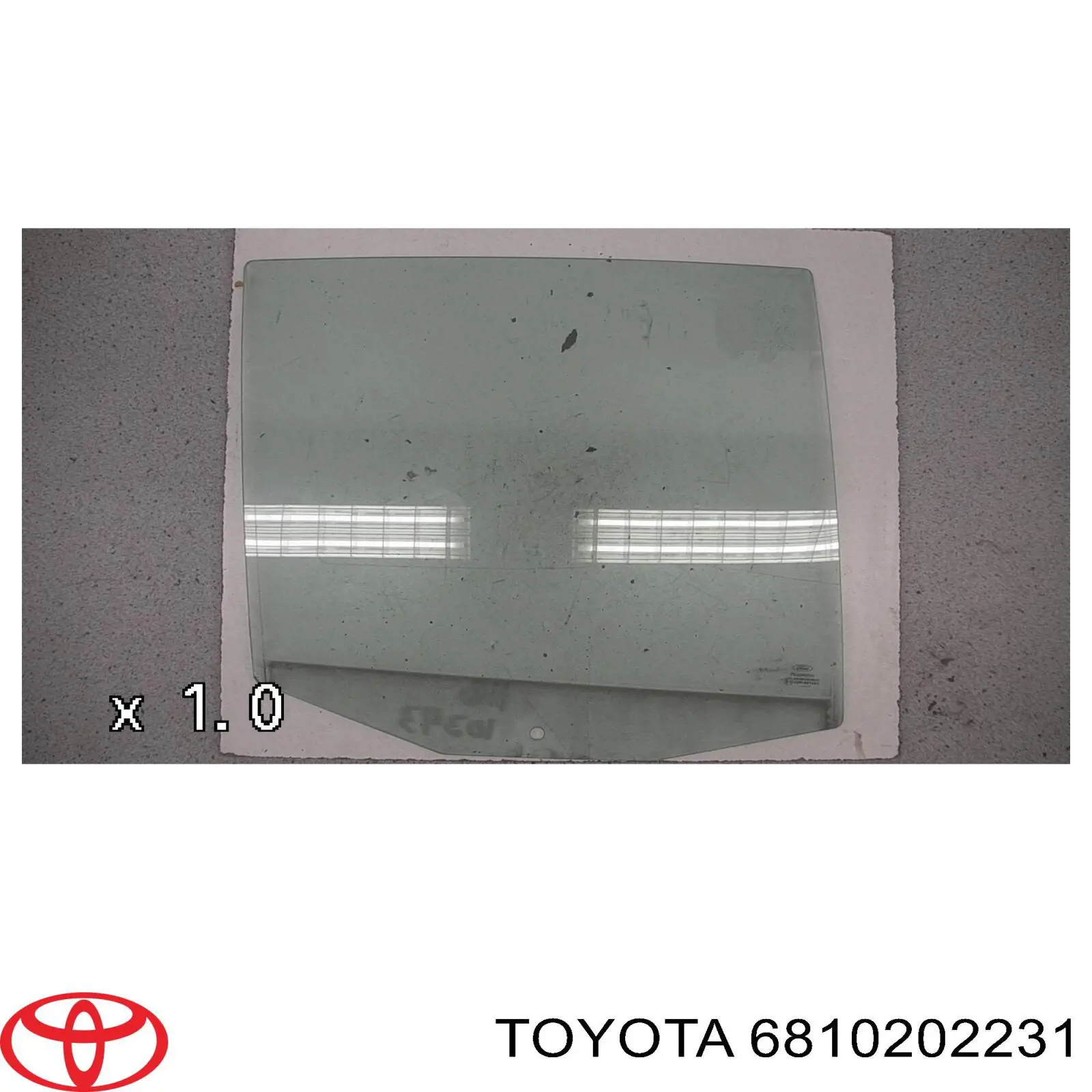6810202231 Toyota vidro da porta dianteira esquerda