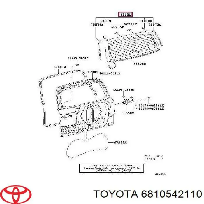 Vidro traseiro para Toyota RAV4 (A3)