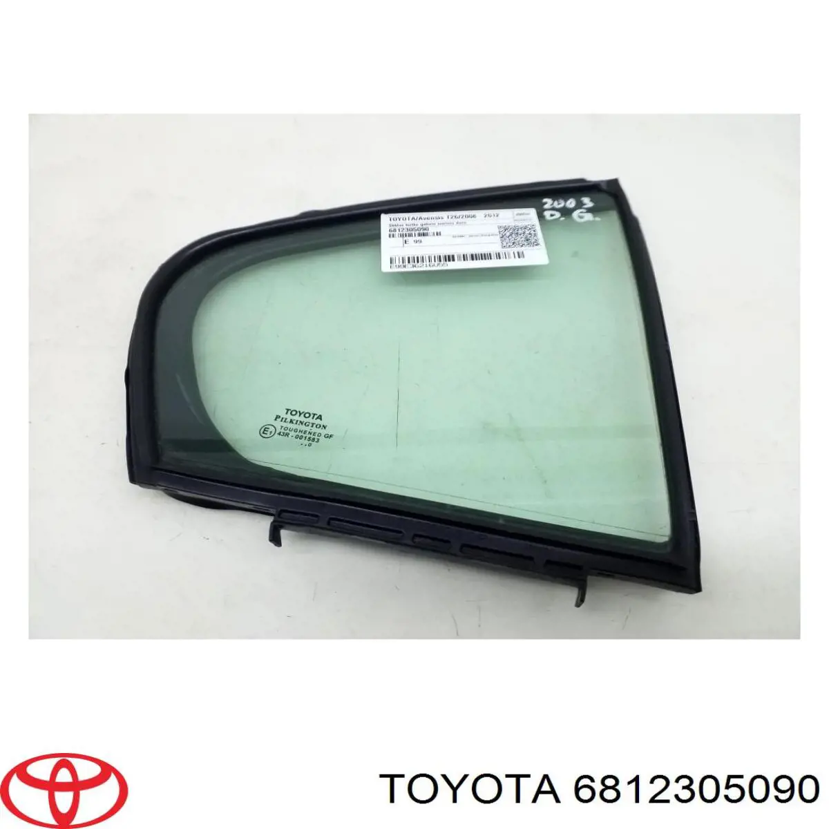 6812305090 Toyota стекло-форточка двери задней правой