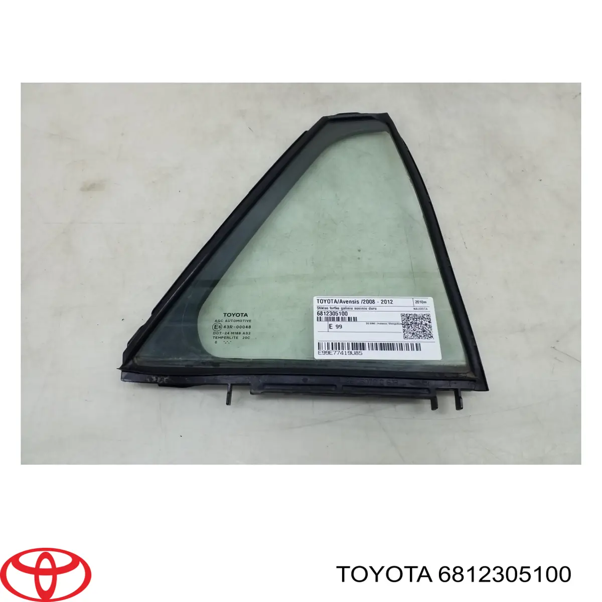 Vidro de janelo da porta traseira direita para Toyota Avensis (T27)