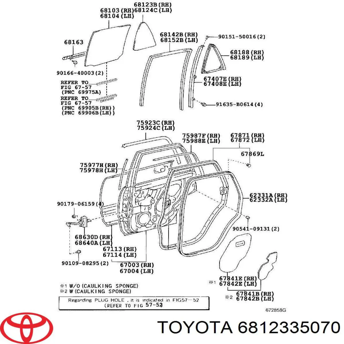  Стекло-форточка двери задней правой Toyota 4Runner 