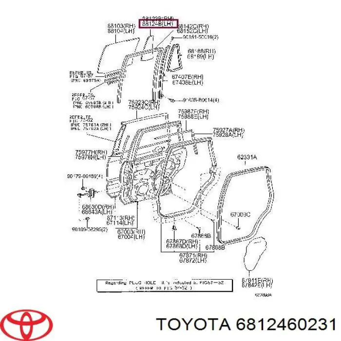 Стекло-форточка двери задней левой на Toyota Land Cruiser PRADO ASIA 