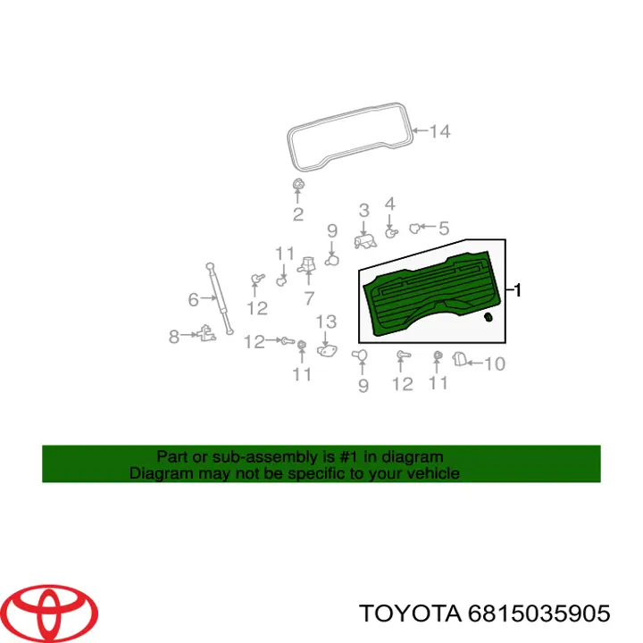 Vidro de porta-malas de 3ª/5ª porta traseira (de tampa de alcapão) para Toyota Fj Cruiser 