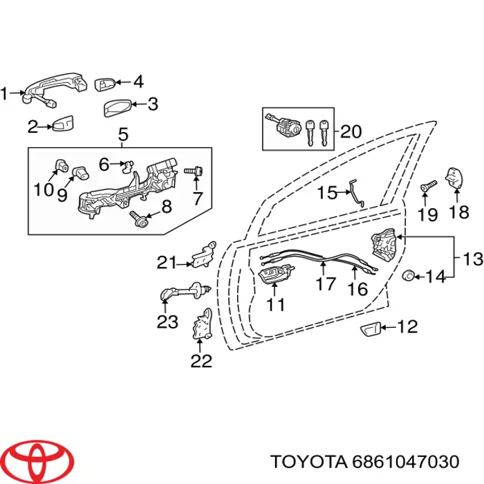 6861047030 Toyota Ограничитель открывания двери