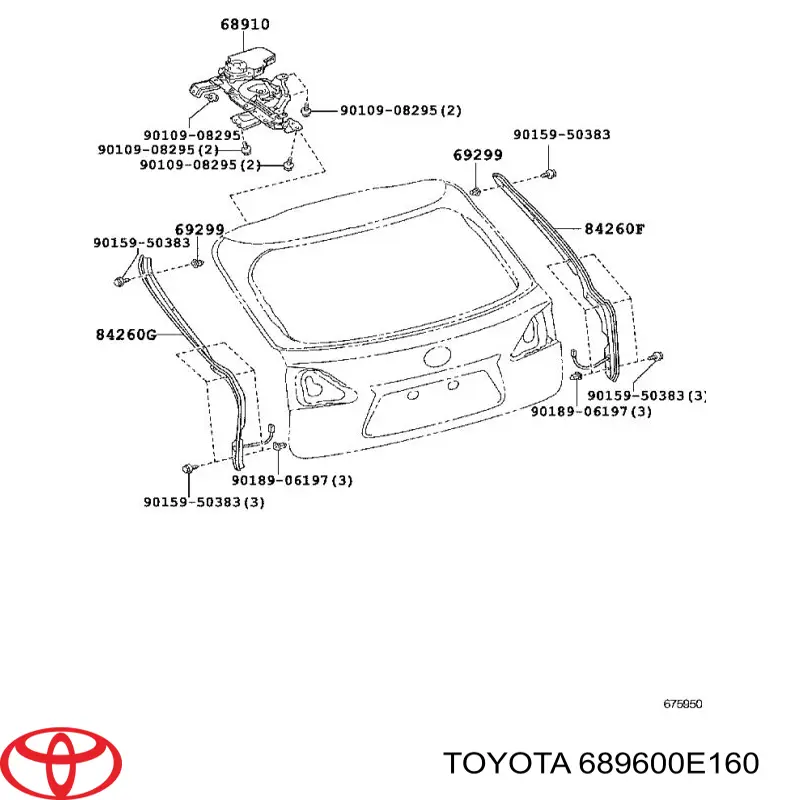 689600E030 Toyota amortecedor de tampa de porta-malas (de 3ª/5ª porta traseira)