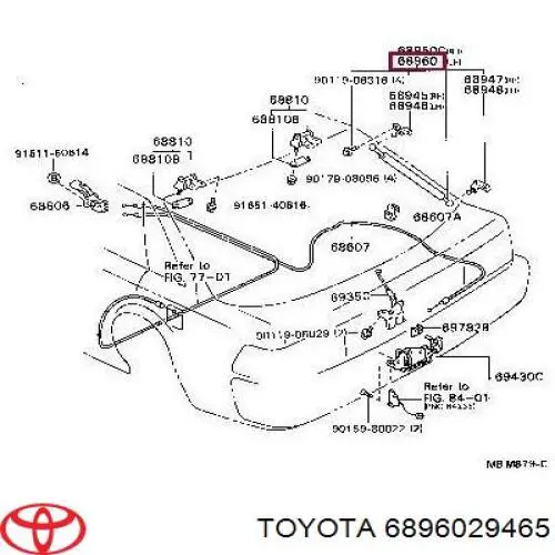 Амортизатор крышки багажника (двери 3/5-й задней) на Toyota Carina II 