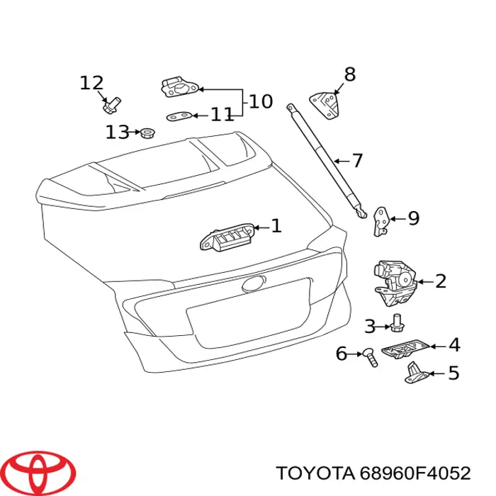 68960F4052 Toyota Амортизатор крышки багажника