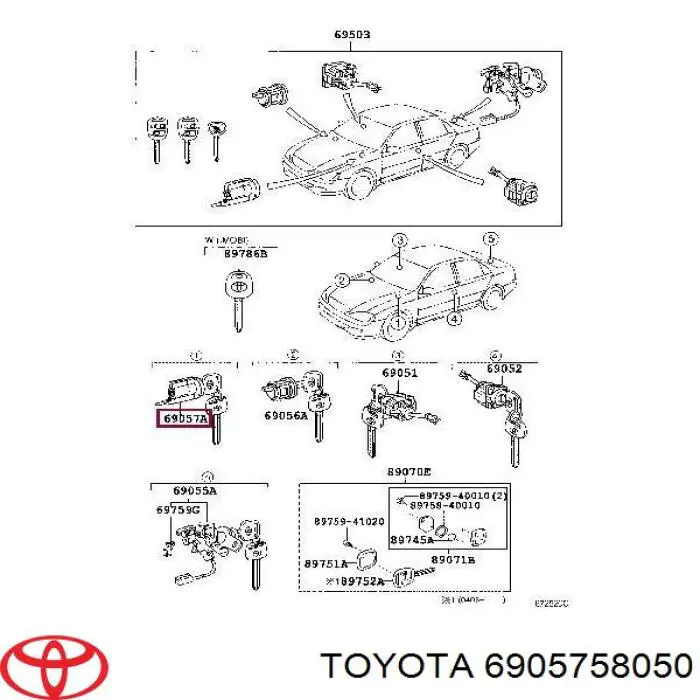 Trinco de fecho de ignição Toyota Camry V V30