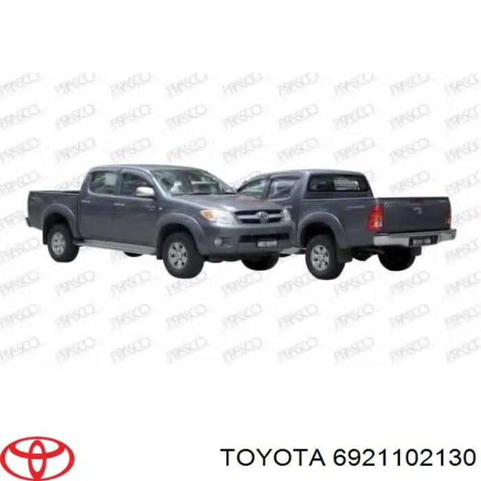 6921102130 Toyota maçaneta dianteira direita da porta externa