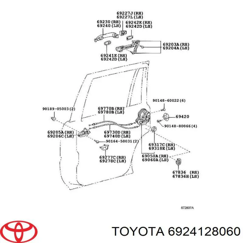  Toyota 6924128060 цена, от  USD