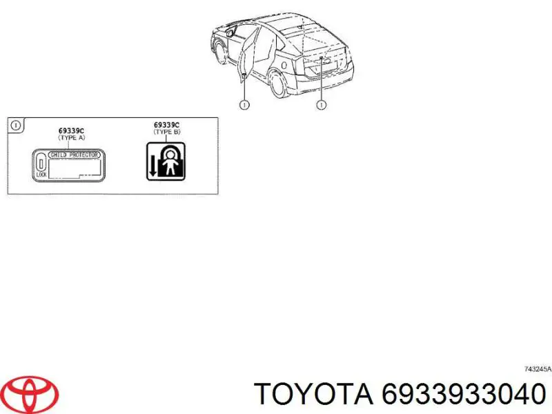 6933933040 Toyota наклейка