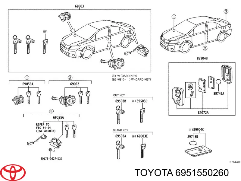Ключ-заготовка Toyota 6951550260