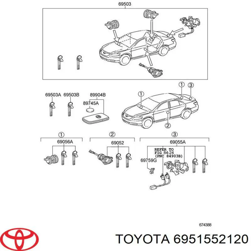 Ключ-заготовка Toyota 6951552120 цена, от 12.67 USD