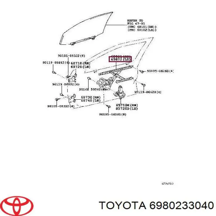 Механизм стеклоподъемника водительской двери Lexus RX 300/330/350/400H внедорожник (U3) (2003 - 2008) цена, от 19.00 USD