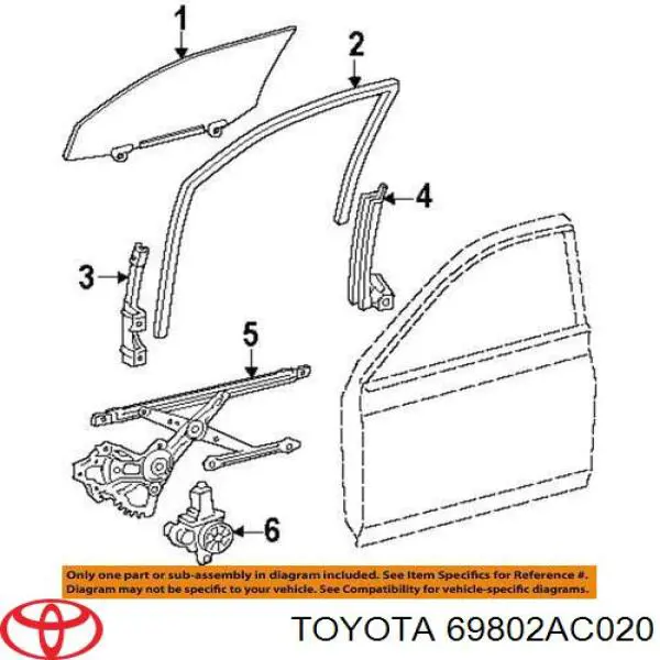 Механизм стеклоподъемника двери передней левой на Toyota Avalon GSX30