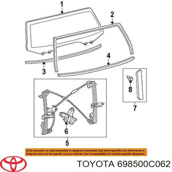 Механизм стеклоподъемника багажника ляды Toyota 698500C062 цена, от 399.98 USD