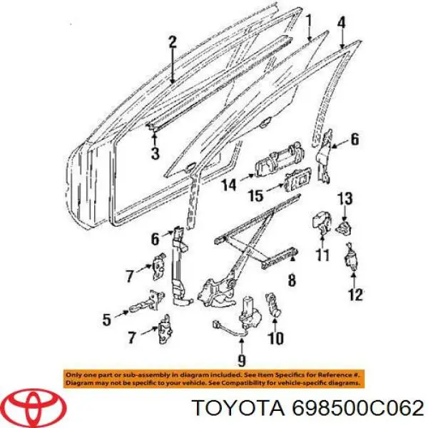 Механизм стеклоподъемника багажника (двери 3/5-й задней) Toyota 698500C062