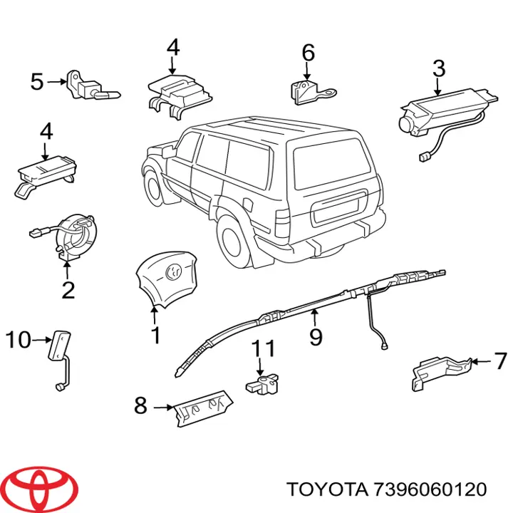 7396060120 Toyota подушка безопасности (airbag пассажирская)