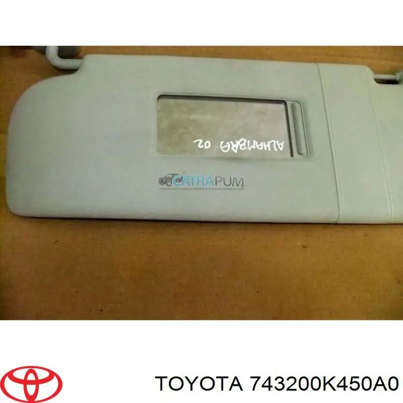 Купить 743200K450A0 Toyota Козырек солнцезащитный