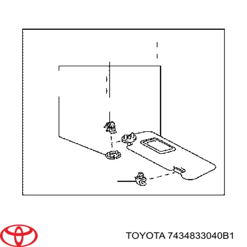 Fixador de pala contra o sol para Toyota RAV4 (XA)