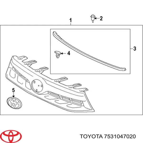 7531047020 Toyota emblema de tampa de porta-malas (emblema de firma)