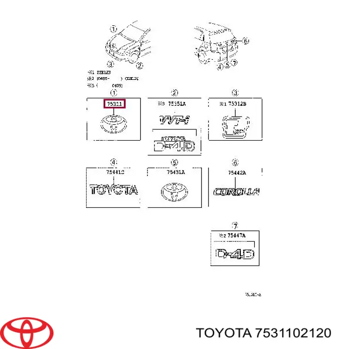 Emblema de grelha do radiador para Toyota Corolla (E12U)