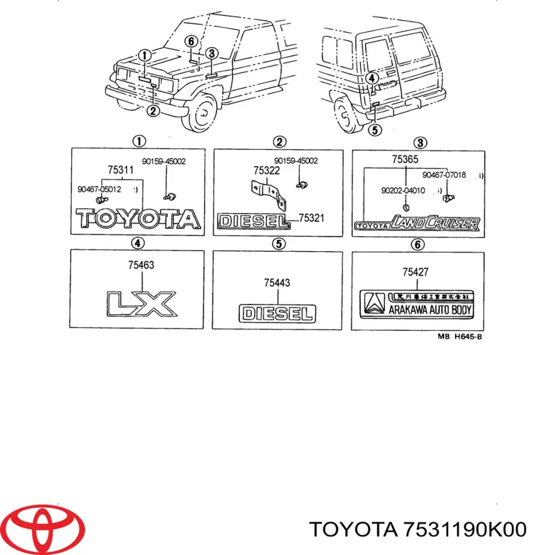 7531190K00 Toyota