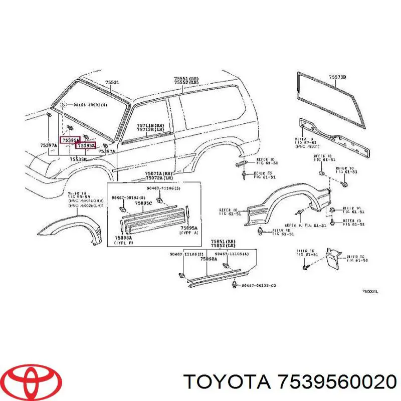  7539560020 Toyota