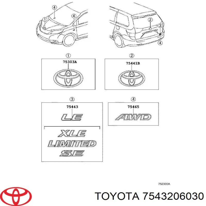 7543206030 Toyota 
