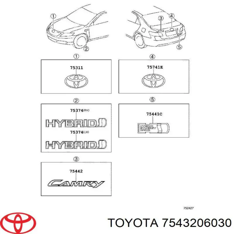  Toyota 7543206030 цена, от 17.62 USD