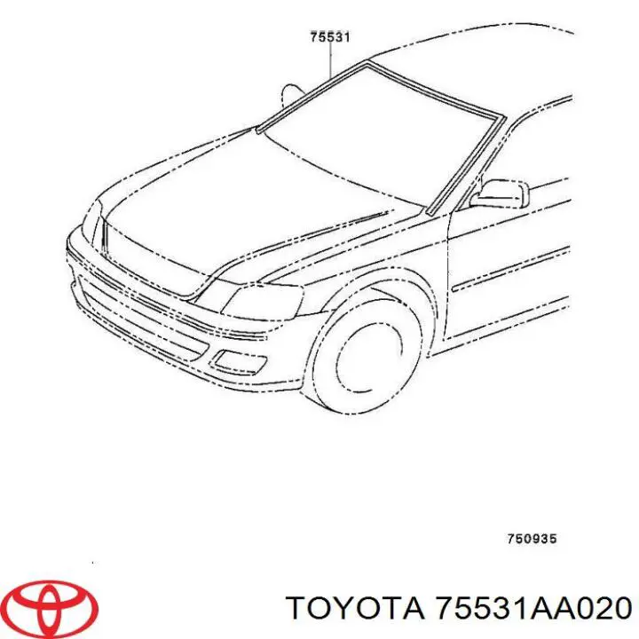 Молдинг лобового стекла на Toyota Camry V30