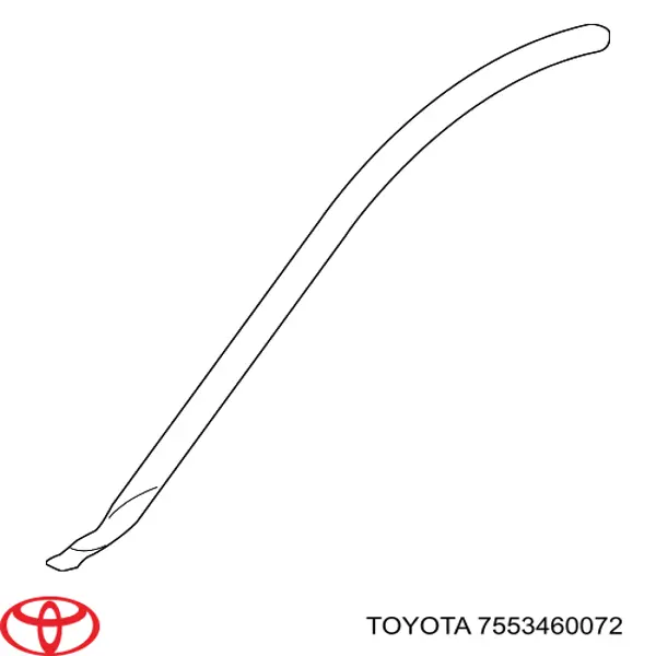 7553460072 Toyota moldura esquerda de pára-brisas