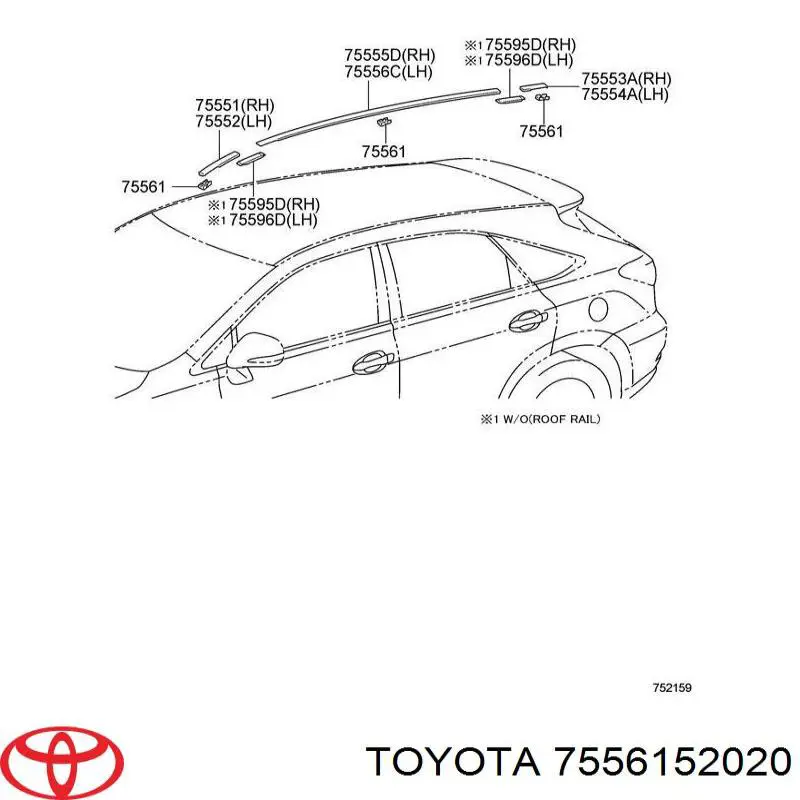 7556152020 Toyota Пистон (клип) крепления накладок порогов