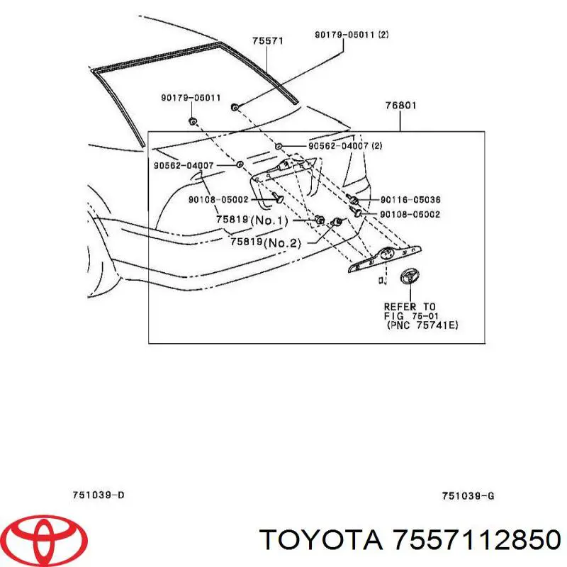 Молдинг стекла заднего на Toyota Corolla E12