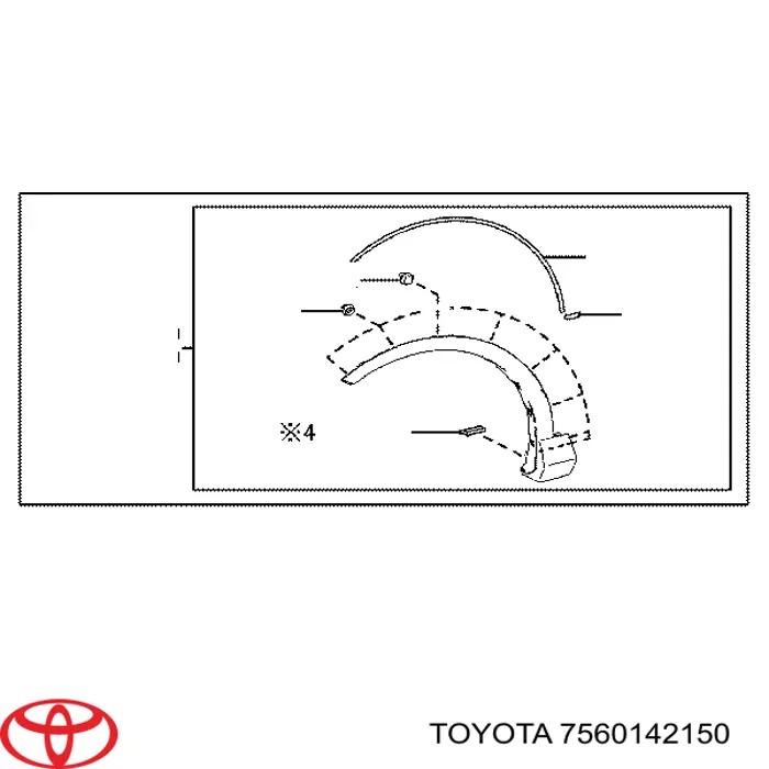 Расширитель (накладка) арки переднего крыла правый Toyota 7560142150