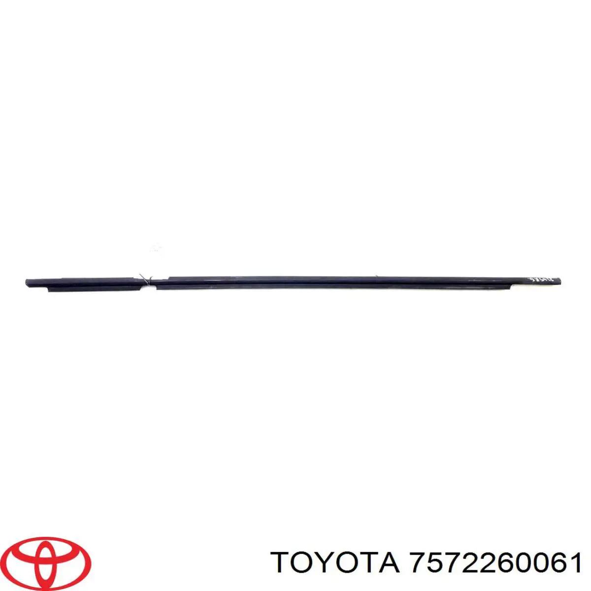 7572260061 Toyota moldura de vidro deslizante da porta traseira esquerda