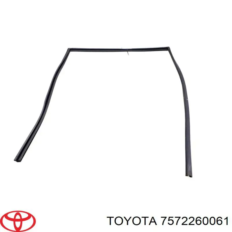 7572260061 Toyota Moldura de vidro deslizante da porta traseira esquerda